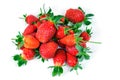 Group of a fresh strawberries on a white background Royalty Free Stock Photo