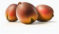 Group of Fresh Whole Mamey Sapote Fruit on White Background AI Generative