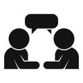 Group friend talk icon simple vector. People office