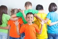 Group of friendly childrens like a team together Royalty Free Stock Photo