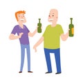 Group of friends alcoholics people at a bar illustration. Royalty Free Stock Photo