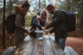 Group or friends are assembling drone Royalty Free Stock Photo