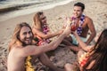 Group of friends on beach Royalty Free Stock Photo