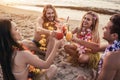 Group of friends on beach Royalty Free Stock Photo