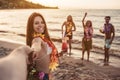 Group of friends on beach Royalty Free Stock Photo