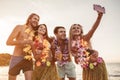 Group of friends on beach