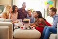 Group Of Friends Celebrating Birthday At Home Together Royalty Free Stock Photo