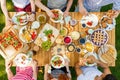 Group of friends eating pizza Royalty Free Stock Photo