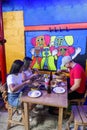 Group of friends eating typical Colombian food. Photo taken in Barranquilla