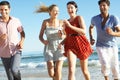 Group Of Friends Enjoying Beach Holiday Royalty Free Stock Photo