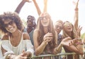 Group of friends at the festival