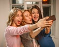 Group of friends girls making selfie photo Royalty Free Stock Photo