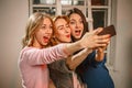 Group of friends girls making selfie photo Royalty Free Stock Photo