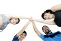 Group of friends giving high five together Royalty Free Stock Photo