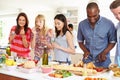 Group Of Friends Having Dinner Party At Home Royalty Free Stock Photo