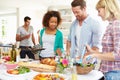 Group Of Friends Having Dinner Party At Home Royalty Free Stock Photo