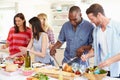 Group Of Friends Having Dinner Party At Home Royalty Free Stock Photo