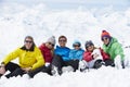 Group Of Friends Having Fun On Ski Holiday In Mountains Royalty Free Stock Photo