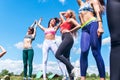 Group Of Friends Having Fun together outdoors. Royalty Free Stock Photo