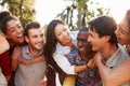 Group Of Friends Having Fun Together Outdoors Royalty Free Stock Photo