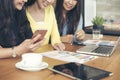 Group of friends,Lifestyle of asian student girl Royalty Free Stock Photo