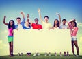 Group Friends Outdoors Volunteer Unity Cooperation Fun Concept Royalty Free Stock Photo