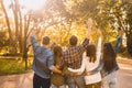 Group of friends in the park Royalty Free Stock Photo