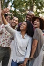 Group Of Friends Posing For Selfie On Street In New York City