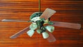 Vintage classic old ceiling electric fan. Royalty Free Stock Photo