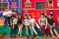 A Group of Youths Taking a Selfie in Taichung`s Rainbow Village