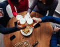 Group Of Friends In Tavern Royalty Free Stock Photo