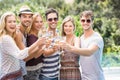 Group of friends toasting champagne glasses Royalty Free Stock Photo
