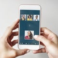 Group Friends Video Chat Connection Concept Royalty Free Stock Photo