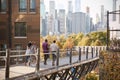 Group Of Friends Walking With Manhattan Skyline In Background Royalty Free Stock Photo