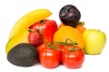A group of fruits and vegetable on isolated on a white background Royalty Free Stock Photo