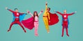 Little superheroes pretending to fly Royalty Free Stock Photo