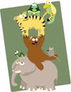 Group of funny animals Royalty Free Stock Photo