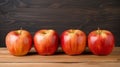 Group of Gala Apple on wooden board background, Fruits concept. AI Generative