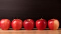 Group of Gala Apple on wooden board background, Fruits concept. AI Generative