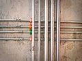 Group of Galvanized Steel Pipes Crossing Over