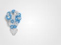 Group of gears formed as the lightbulb shape represent new idea and innovation concept. Technology Background. Royalty Free Stock Photo