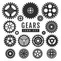 Group of gears isolated on white background.  Cog icon design. Royalty Free Stock Photo