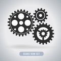 Group of gears isolated on white background.  Cog icon design. Royalty Free Stock Photo