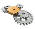 Group gears. Symbol leader in team work