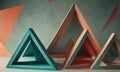 group geometric shapes, including triangles and rectangles, are arranged in visually appealing composition Royalty Free Stock Photo