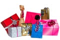 Group of gift presents cut out Royalty Free Stock Photo