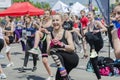 Group of girl doing fitness Royalty Free Stock Photo