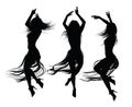 Group of girls dancing and jumping