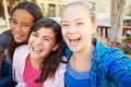 Group Of Girls Hanging Out In Mall Together Royalty Free Stock Photo