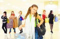 Group of girls in a shopping center